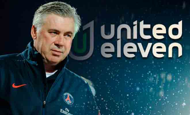 Ancelotti Real Madrid foto-shooting for United Eleven